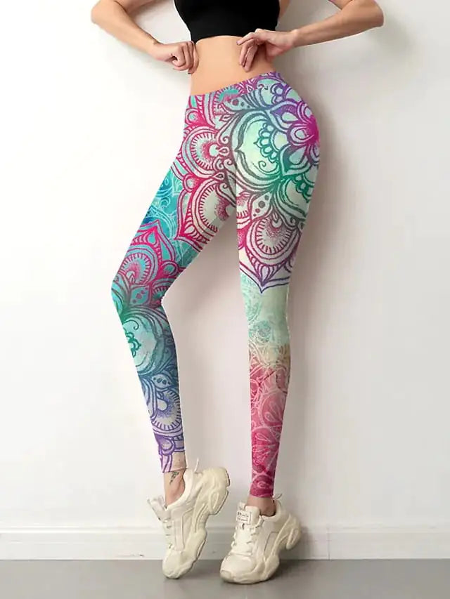 Positioning Flower Sports Yoga Pants