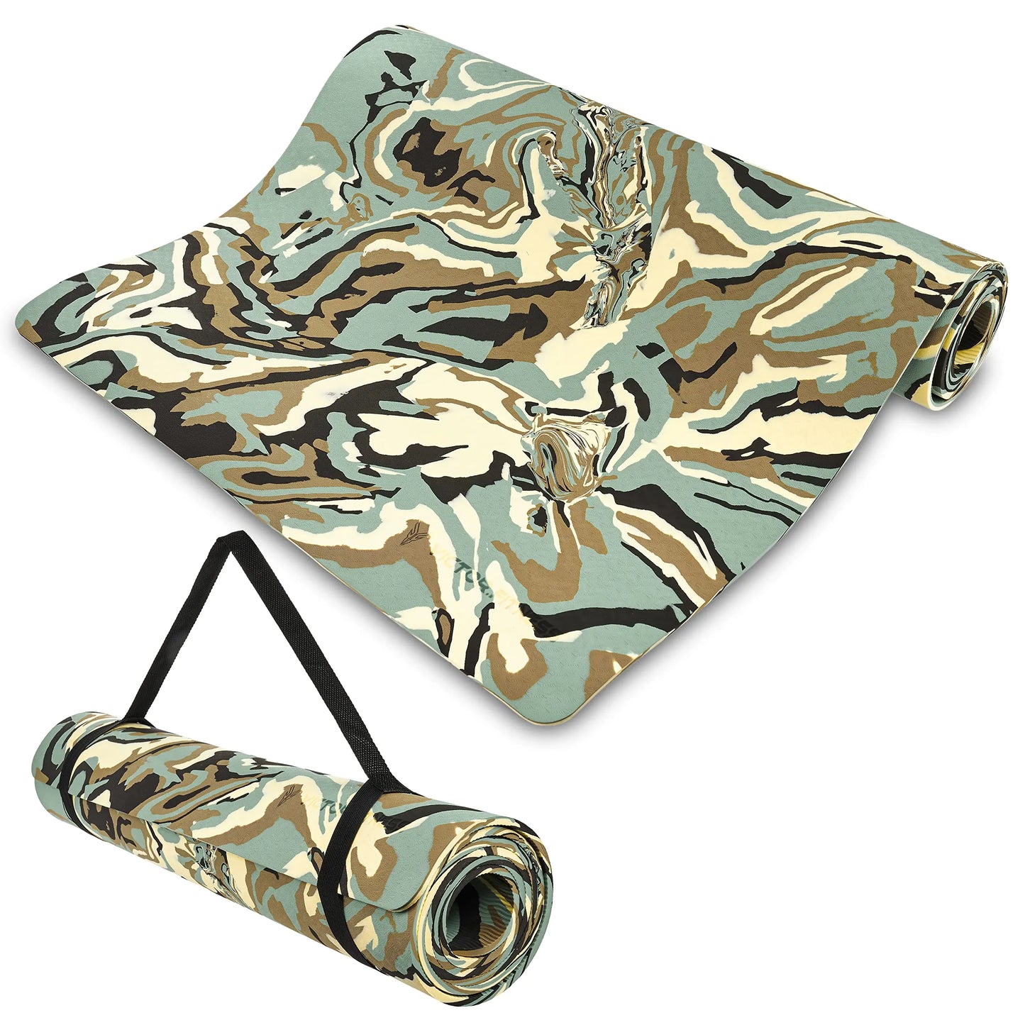 Green Camouflage Yoga Mat