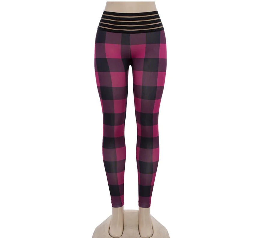 Leggings, Yoga Pants, Plaid Leggings