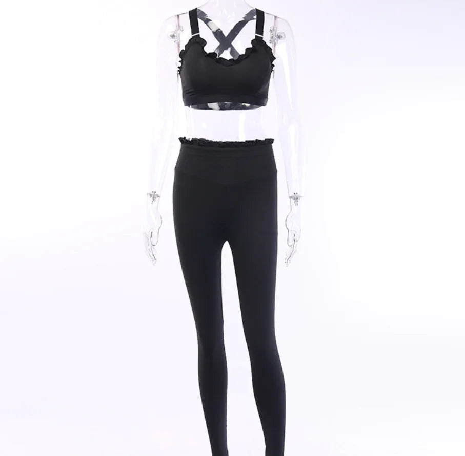 Lace Edge Yoga Set for Hot Yoga