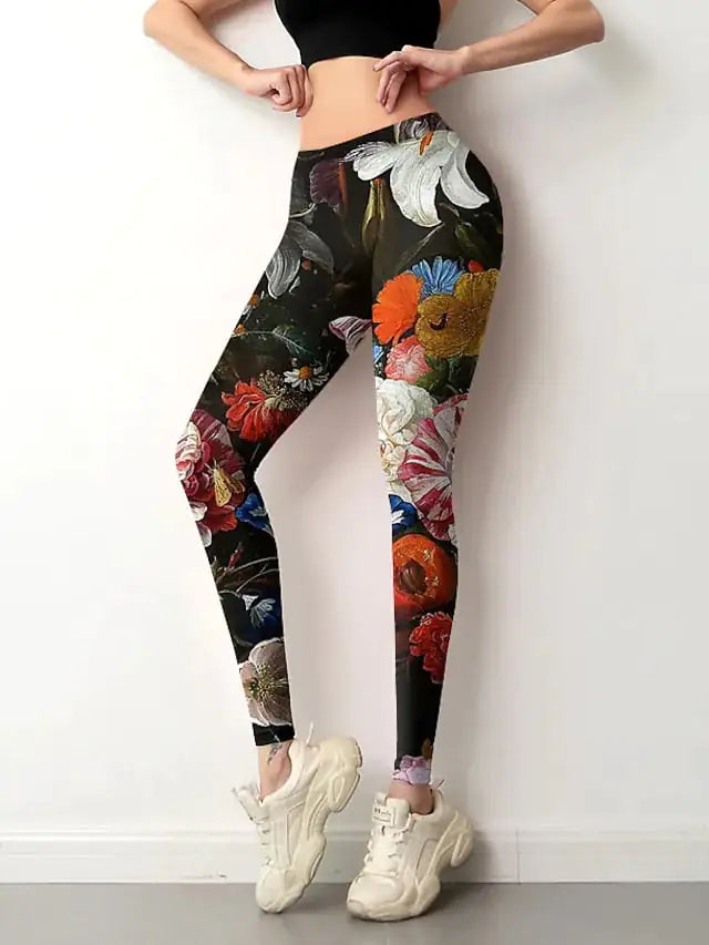 Positioning Flower Sports Yoga Pants