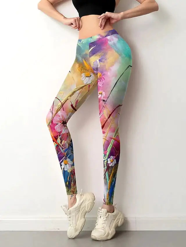 Positioning Flower Sports Yoga Pants