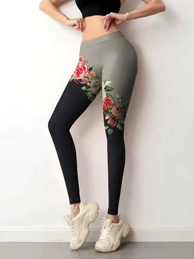 Positioning Flower Sports Yoga Pants