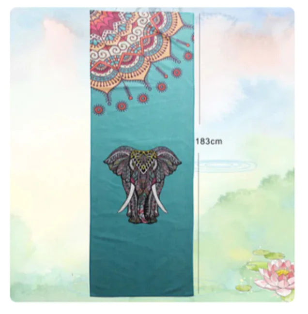 Elephant Print Yoga Mat - Yoga Blanket