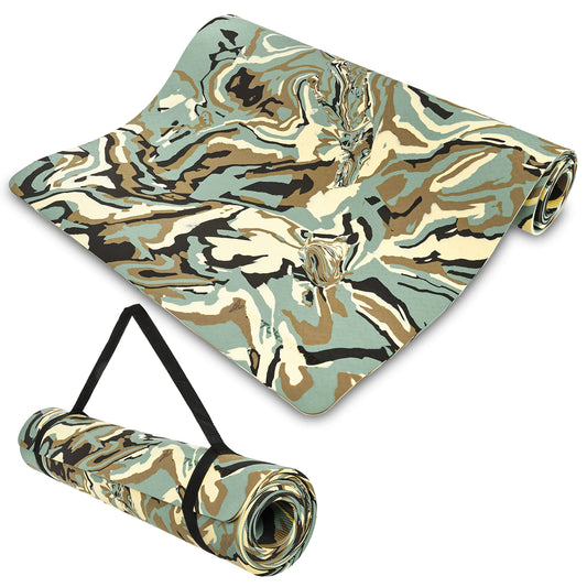 Green Camouflage Yoga Mat