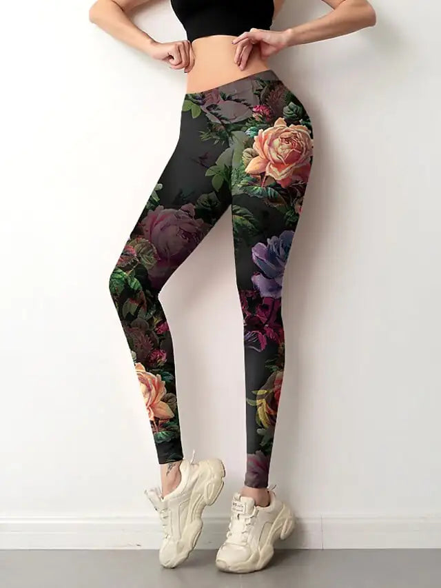 Positioning Flower Sports Yoga Pants