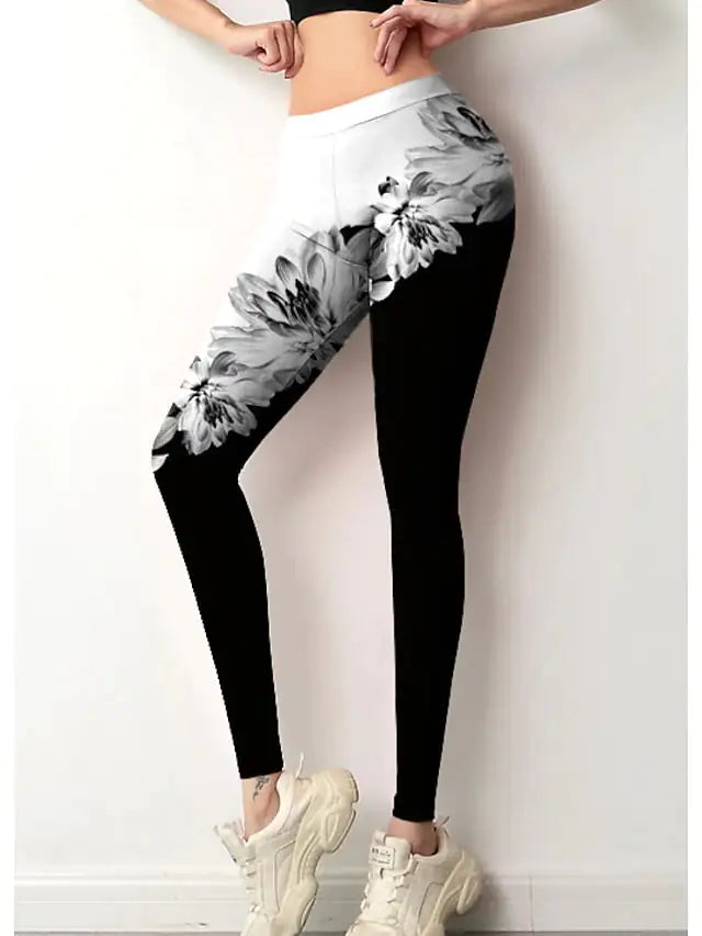 Positioning Flower Sports Yoga Pants
